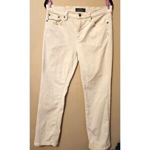 Lauren Jeans Co Off White Straight Leg Jeans Women’s 10 High Rise Stretch Denim